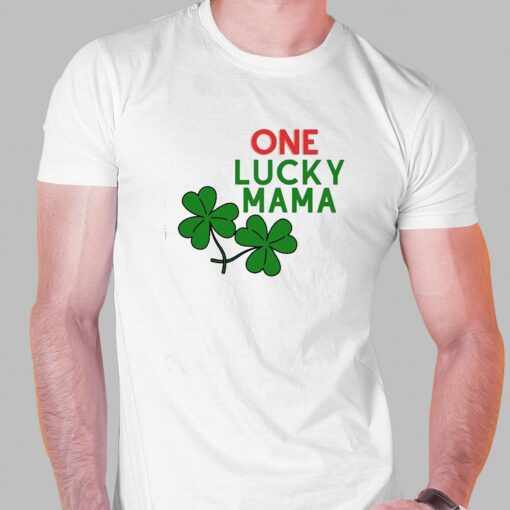 One Lucky Mama St Patricks Day Shirt Women Funny Shamrock Clover Graphic Short Sleeve Mama Shirt