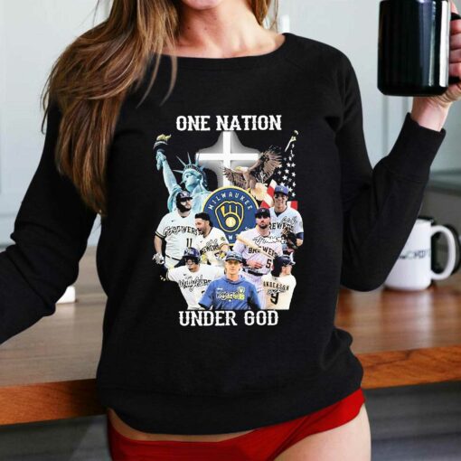 One Nation Under God Milwaukee Brewers 2023 Signatures Shirt