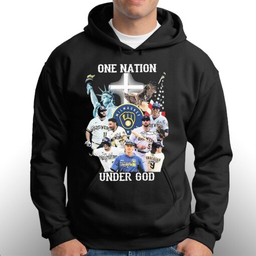 One Nation Under God Milwaukee Brewers 2023 Signatures Shirt