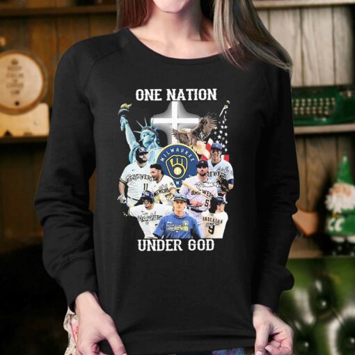 One Nation Under God Milwaukee Brewers 2023 Signatures Shirt