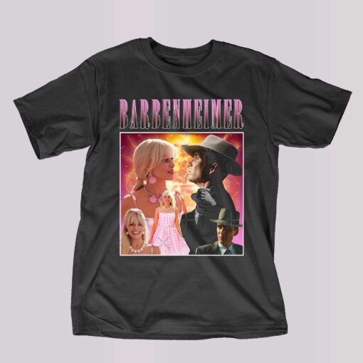 Oppenheimer Barbie Movie Fan Collage T-shirt