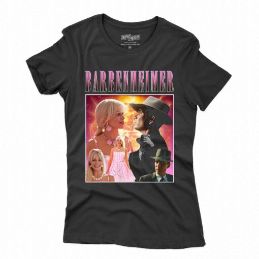 Oppenheimer Barbie Movie Fan Collage T-shirt