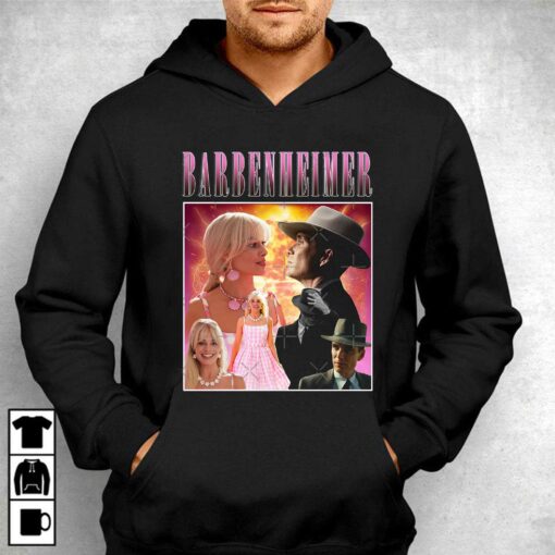 Oppenheimer Barbie Movie Fan Collage T-shirt