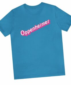 Oppenheimer In Pink Barbie Font Unisex Jersey Short Sleeve Tee Oppenheimer In Pink Barbie Font Unisex Jersey Short Sleeve Tee