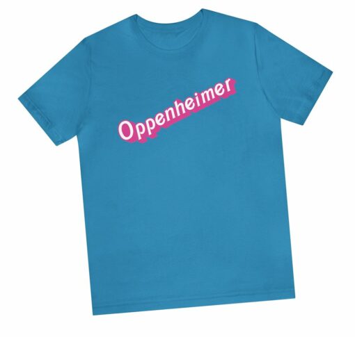 Oppenheimer In Pink Barbie Font Unisex Jersey Short Sleeve Tee