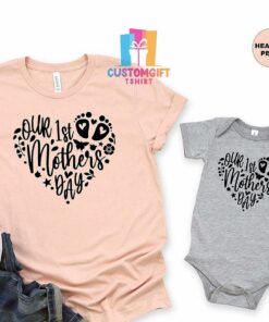 Our 1st Mothers Day T shirt Mommy And Baby Shirt Heart 3