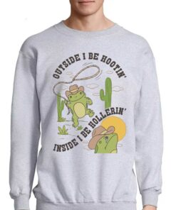 Outside Im Hootin But Inside Im Hollerin Frog Shirt 4