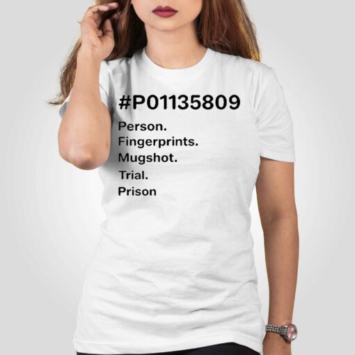 P01135809 Person Fingerprints Mugshot Trial Prison Shirt