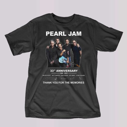 Pearl Jam 33th Anniversary 1990 – 2023 Thank You For The Memories T-shirt