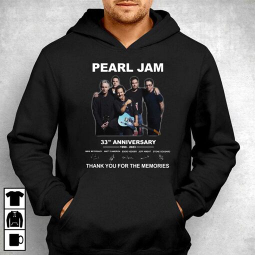 Pearl Jam 33th Anniversary 1990 – 2023 Thank You For The Memories T-shirt