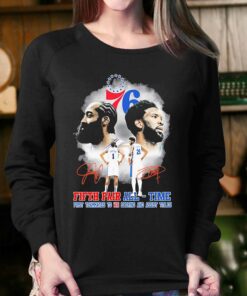 Philadelphia 76ers James Harden And Joel Embiid Fifth Pair All time Signatures Shirt 4