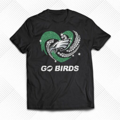 Philadelphia Eagles Go Birds Diamond Heart Shirt