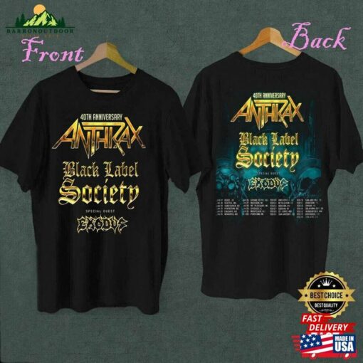 Anthrax Heavy Metal Band T-Shirt 2023 Tour Unisex Shirt Music Concert Classic