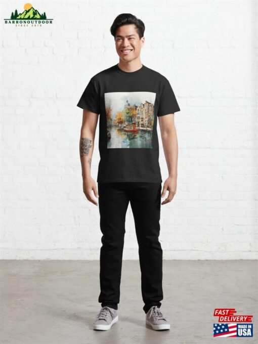 Aqua Dreams Capturing Amsterdam’s Canal Charm In Summer Hues Classic T-Shirt Sweatshirt