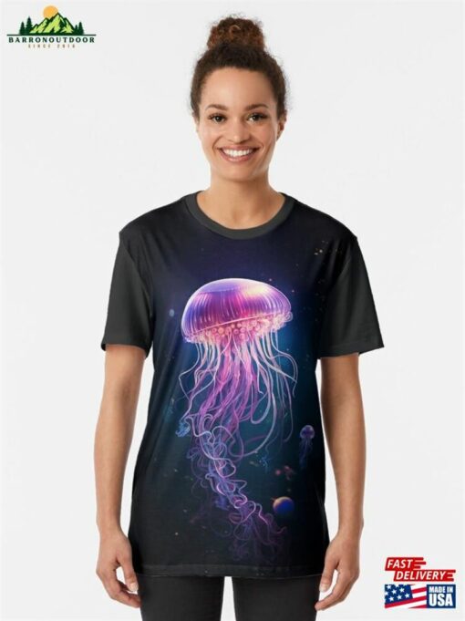 Aquatic Glitter The Mesmerizing Dance Of Medusa Graphic T-Shirt Hoodie