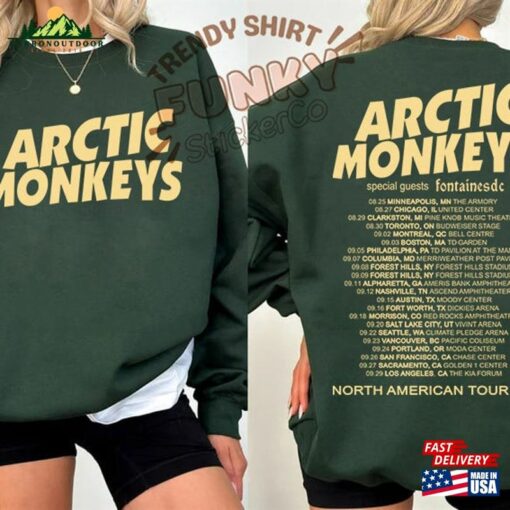 Arctic Monkey 2023 North America Tour Dates Sweatshirt Music Lyrics Shirt Concert Tee Unisex Classic