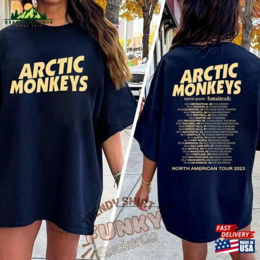 Arctic Monkey 2023 North America Tour Dates Sweatshirt Music Lyrics Shirt Concert Tee Unisex Classic