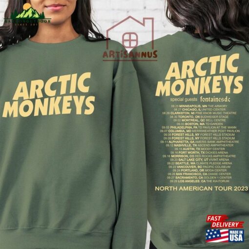 Arctic Monkey 2023 North America Tour Dates Sweatshirt Shirt Music Concert Tee T-Shirt Hoodie