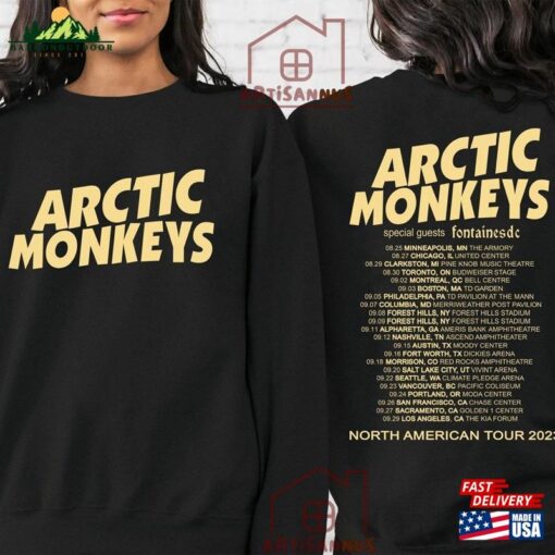 Arctic Monkey 2023 North America Tour Dates Sweatshirt Shirt Music Concert Tee T-Shirt Hoodie