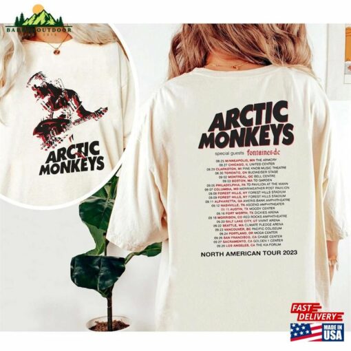 Arctic Monkey 23 North America Tour Dates Shirt Music Lyrics Artic T-Shirt Unisex