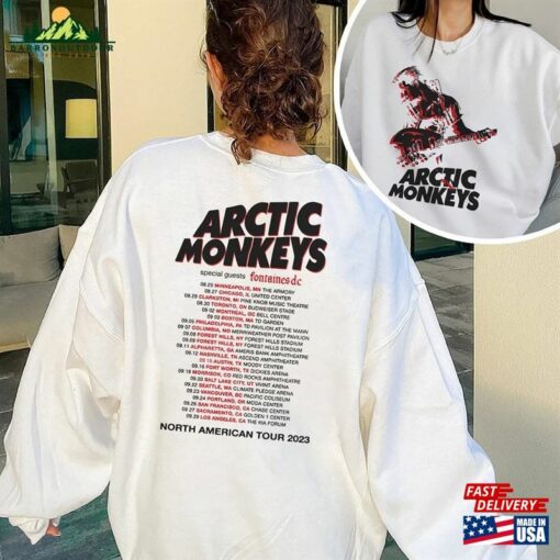 Arctic Monkey 23 North America Tour Dates Shirt Music Lyrics Artic T-Shirt Unisex