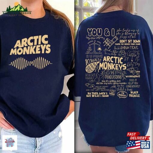 Arctic Monkeys Band Shirt Am Tour Lyric Unisex Classic