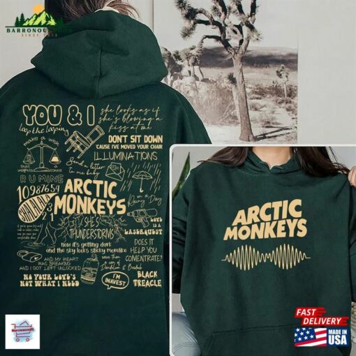 Arctic Monkeys Band Shirt Am Tour Lyric Unisex Classic