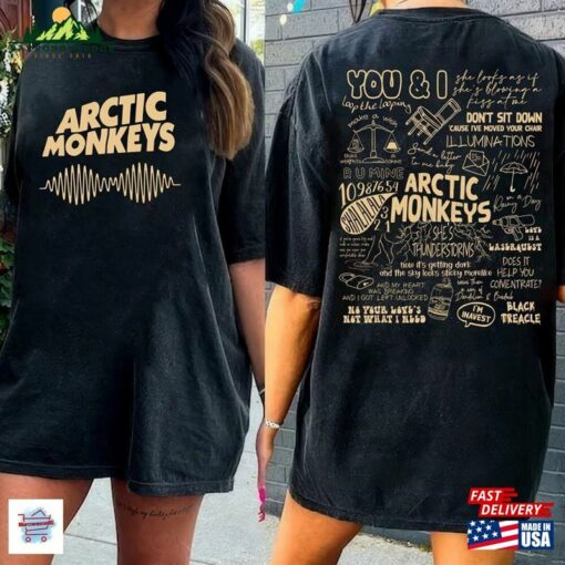 Arctic Monkeys Band Shirt Am Tour Lyric Unisex Classic