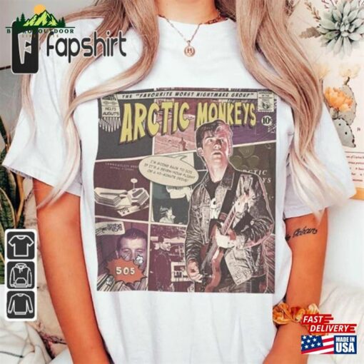 Arctic Monkeys Comic Shirt 90S Vintage Merch Book Art Favourite Worst Nightmare Album World Tour Ticket 2023 Graphic Tee Gift V2 Hoodie Classic