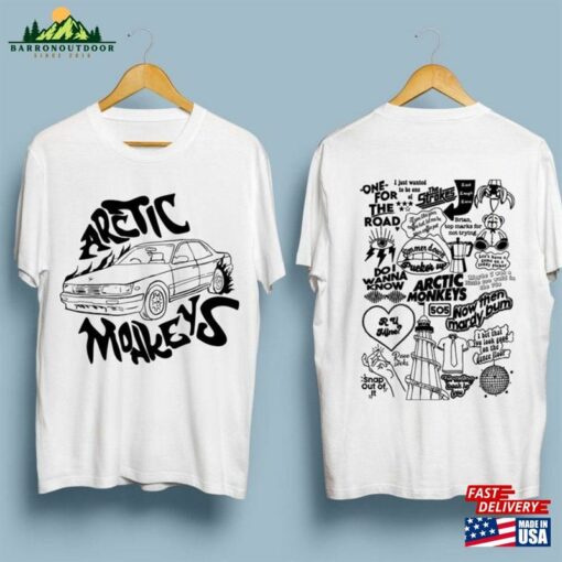 Arctic Music Lyrics Fan Art Shirt Monkey Band T-Shirt Uk Tour 2023 On Back Hoodie