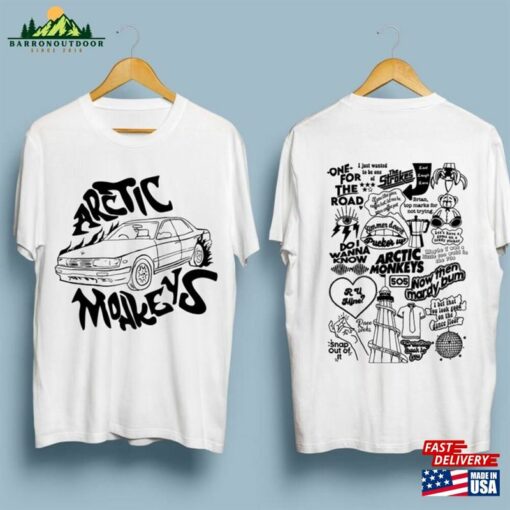 Arctic Music Lyrics Fan Art Shirt Monkey Band T-Shirt Uk Tour 2023 On Back Unisex Classic