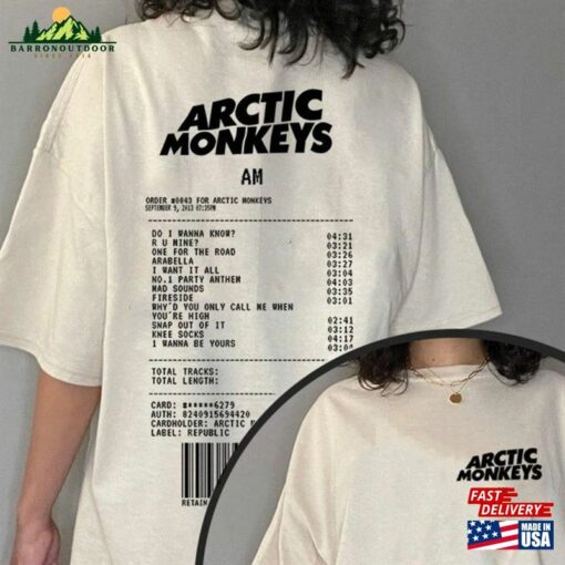 Arctic Music Lyrics T-Shirt Monkeys 2023 North America Tour Dates Sweatshirt Concert Tee Unisex