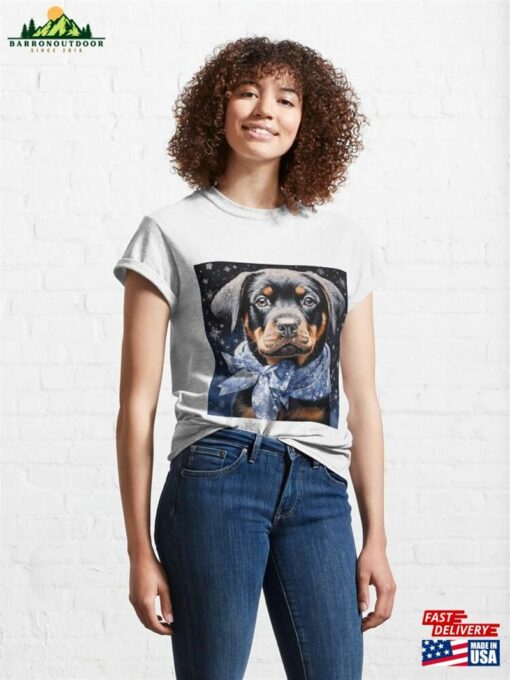 Arctic Rottweiler Puppy Painting Classic T-Shirt