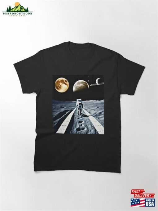 Astronaut Moon Landing Abstract Art Classic T-Shirt Hoodie