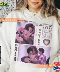 Ateez Choi San Kpop Sweatshirt World Tour 2023 Fellowship Break The Wall Tee V1 Hoodie Classic Ateez Choi San Kpop Sweatshirt World Tour 2023 Fellowship Break The Wall Tee V1 Hoodie Classic