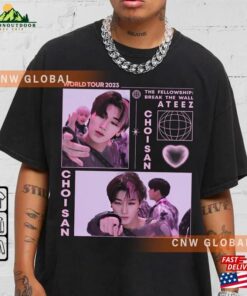 Ateez Choi San Kpop Sweatshirt World Tour 2023 Fellowship Break The Wall Tee V1 Hoodie Classic