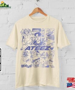 Ateez Kpop Doodle Art Shirt Vintage Merch Tee Album Lyric Tattoo Design Sweatshirt Unisex Classic