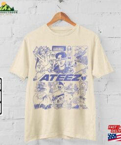 Ateez Kpop Doodle Art Shirt Vintage Merch Tee Album Lyric Tattoo Design Sweatshirt Unisex Hoodie