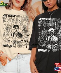 Ateez Kpop Doodle Art Shirt Vintage Merch Tee Albums Lyric Tattoo Design Sweatshirt T-Shirt Hoodie