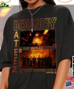 Ateez Kpop Shirt Outlaw Tee Bouncy World Tour 2023 Fellowship Break The Wall Hoodie Classic Unisex 1