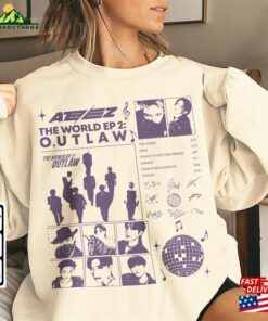 Ateez Kpop Shirt Outlaw Tee V1 World Tour Fellowship Break The Wall Hoodie Sweatshirt Classic