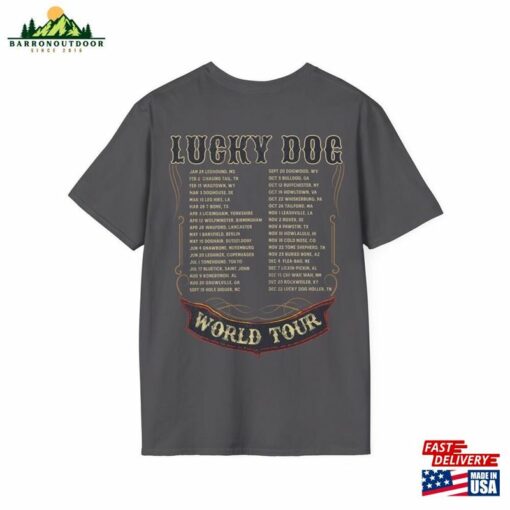 Australia Buyers Only Lucky Dog Guitars World Tour 2024 T-Shirt Tennessee Custom Band Country Music Nashville Bluegrass Concert 80’S Classic