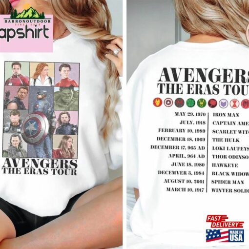 Avengers The Eras Tour Shirt Avenger Mcu Assemble Sweatshirt Marvel Fan Gift Classic Unisex