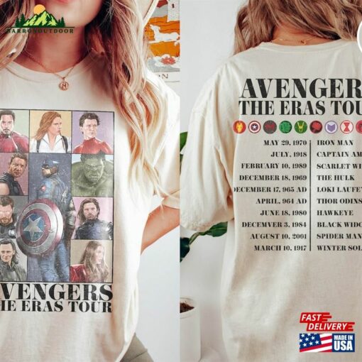 Avengers The Eras Tour Shirt Avenger Mcu Assemble Sweatshirt Marvel Fan Gift Hoodie T-Shirt