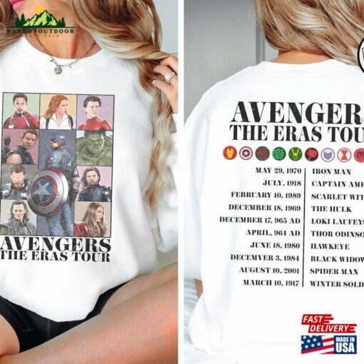 Avengers The Eras Tour Shirt Avenger Mcu Assemble Sweatshirt Marvel Fan Gift Hoodie T-Shirt