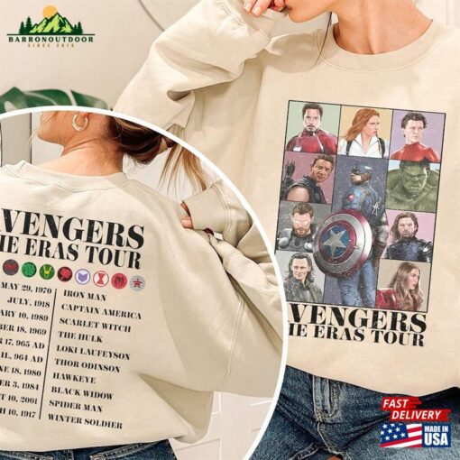 Avengers The Eras Tour Shirt Avenger Mcu Assemble Sweatshirt Marvel Fan Gift Hoodie T-Shirt