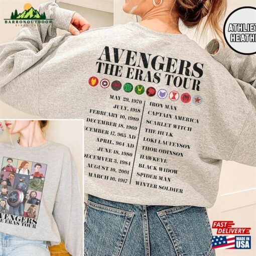 Avengers The Eras Tour Shirt Avenger Mcu Assemble Sweatshirt Marvel Fan Gift Hoodie T-Shirt