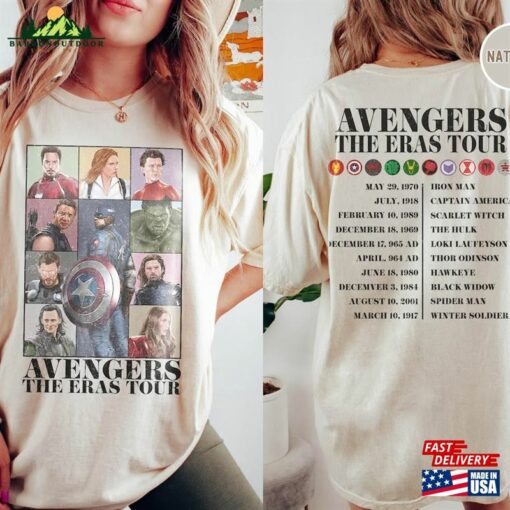 Avengers The Eras Tour Shirt Avenger Mcu Assemble Sweatshirt Marvel Fan Gift Unisex