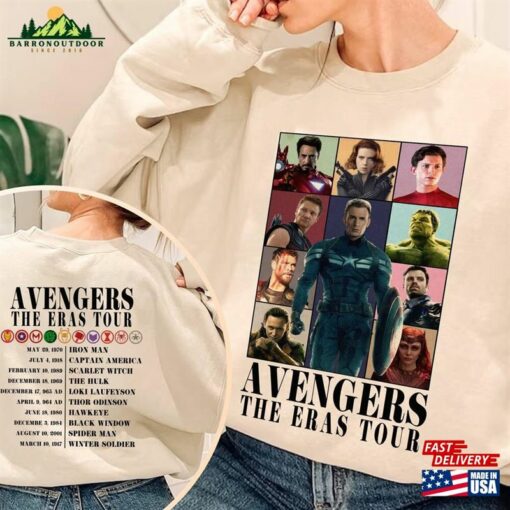 Avengers The Eras Tour Shirt Marvel Super Hero Sweatshirt Scarlet Witch Unisex T-Shirt