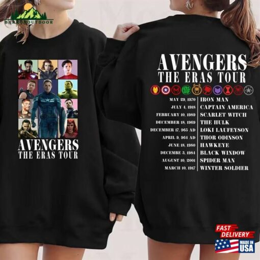 Avengers The Eras Tour Shirt Marvel Super Hero Sweatshirt Scarlet Witch Unisex T-Shirt